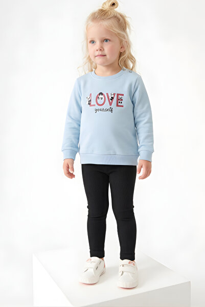 BABY SPORT طقم طفلة بأكمام طويلة Love مطبوع من عمر 6-18 شهرًا