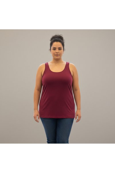 MRR MAJESTİC Women's Thick Strapped Beige Lycra Tank Top - Oversized Size - Set of 3