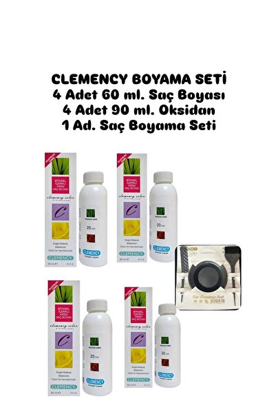 Clemency 9.0 Açık Sarı Bitkisel İçerikli Saç Boyası 60 ml + %9 30 Volume Oksi...