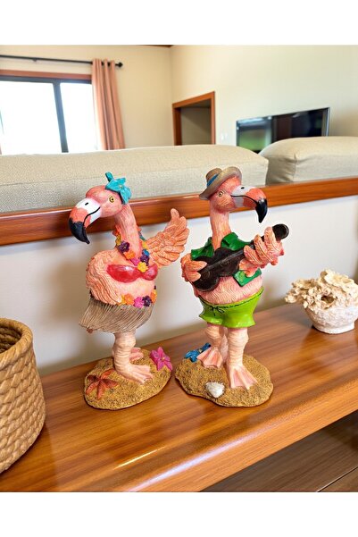 Turapia Design Dans Eden Filamingo Çift Polyester Dekoratif Obje El Boyaması ...