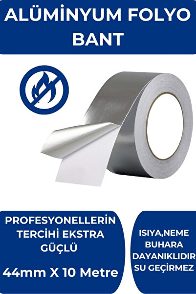 EvdeLazım Alüminyum Folyo Yapışkanlı Bant (44MM X 10METRE) Yanmayan Su Geçirm...