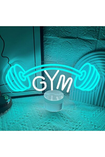 Slasa لوحة نيون LED لأثقال رياضية - 40 × 13 سم، مصباح جداري للأثقال والدمبل