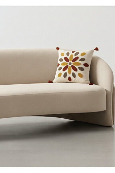 Destiva Home Husă de pernă decorativă cu ciucuri brodate Renli Damla Punch di...