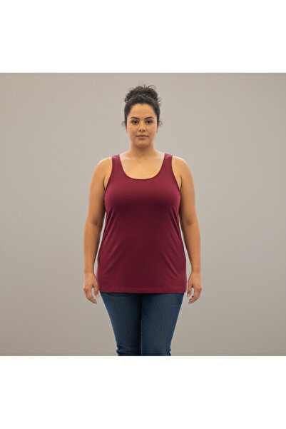 MrrMajestic Women's Thick Strapped Beige Lycra Tank Top - Oversized Size - Se...