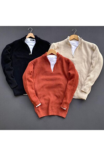 THEGENTMAN Set de 3 pulovere tricotate Selanik cu guler înalt și jumătate de ...