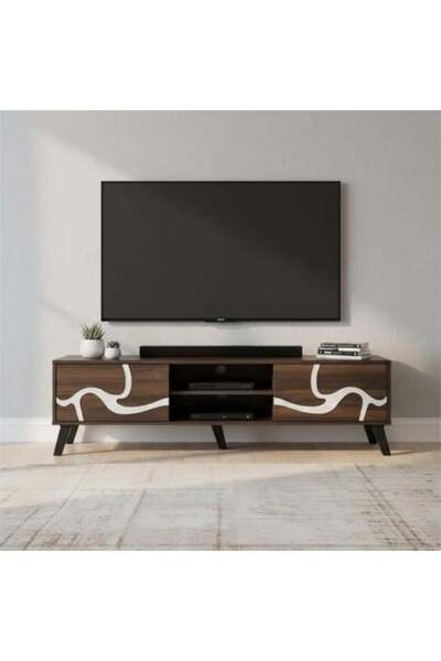 HOMEZ NEED Dark Brown Malaysian Wood TV Table 180 cm