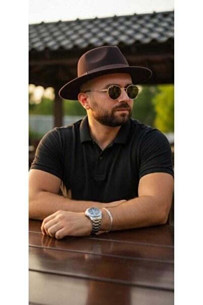 akix Unisex Quality Adjustable to Head Size Black Felt Fedora Hat Hard Cowboy...