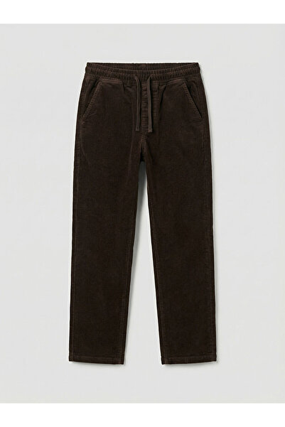 LC Waikiki Lcw Kids Brown Velvet Trousers with Elastic Waist for Boys