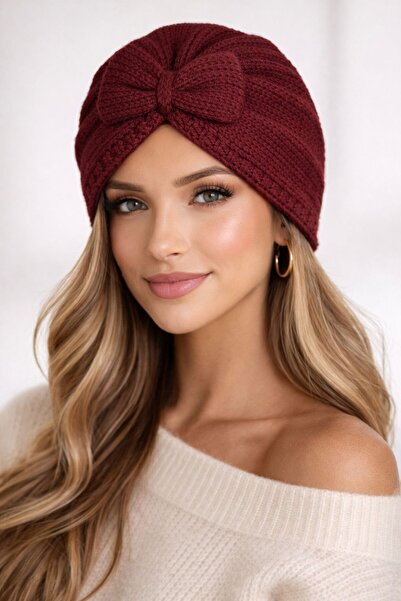 Gönülden Tasarım Hand Knitted Bowknot Women's Beanie