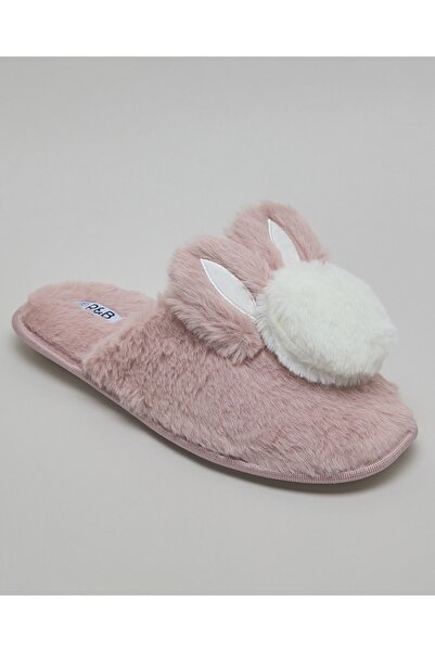 R&B Women's Pink Furry Bedroom Slippers