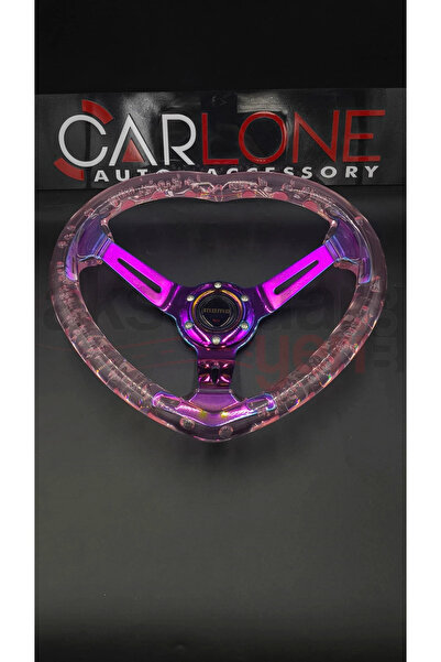 carlone Kalpli Ofsetli Şeffaf Pembe Epoksi Direksiyon-Momo Kabarcıklı Direksi...