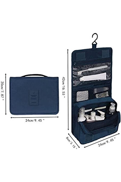 Primo Plus منظم أدوات الزينة المعلق باللون الأزرق الداكن