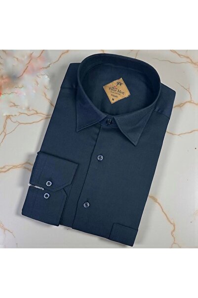 GÖMLEK GALERİSİ Classic Wide Cut Straight Oxford Long Sleeve Cotton Men's Shirt