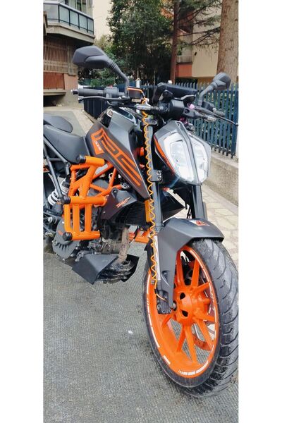 Hamza Motors KTM Duke 125 Uyumlu Ön Koruma Demiri 2021–2023 Model Turuncu