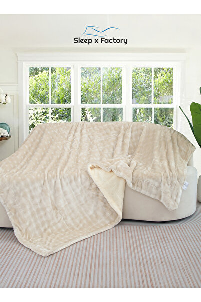 Sleep x Factory 2-Layer Luxury Blanket 230×200 cm – Soft Velvet with Warm Fur...