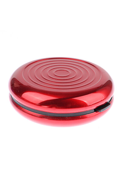 Choice3 Red Round USD/Euro Coin Storage Box Coins Purse Aluminum Alloy Plasti...