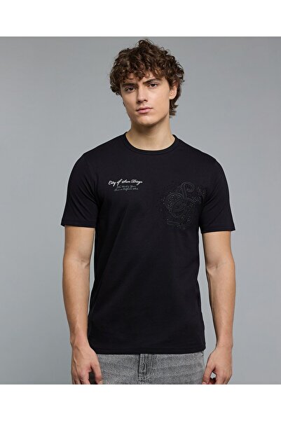 R&B Embellished T-Shirt With Crew Neck And Short Sleeves