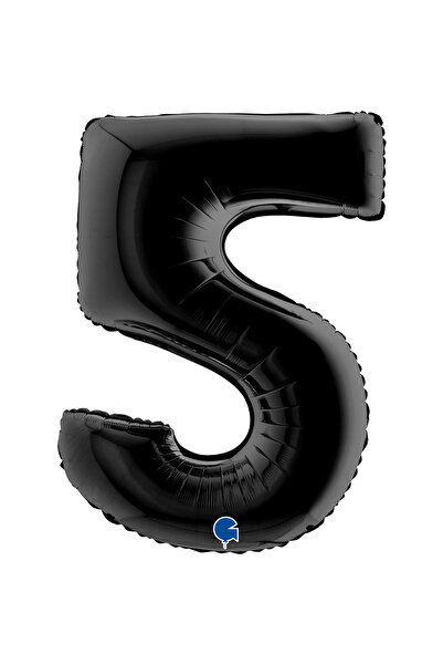 PARTİ SEPETİ بالون رقائقي على شكل رقم أسود مقاس 26 بوصة (66 سم) إيطالي