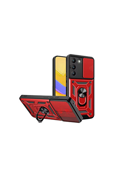 Twin Store V30 Lite 4G سيليكون مع حلقة عدسة - أحمر