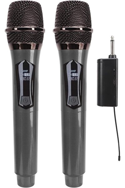 ERCTECH Çift Kablosuz El Mikrofonu + Alıcı – Sahne, Organizasyon ve Karaoke İ...