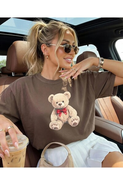 Jose Clothing oversized Κοντομάνικο μπλουζάκι Bear με τύπωμα