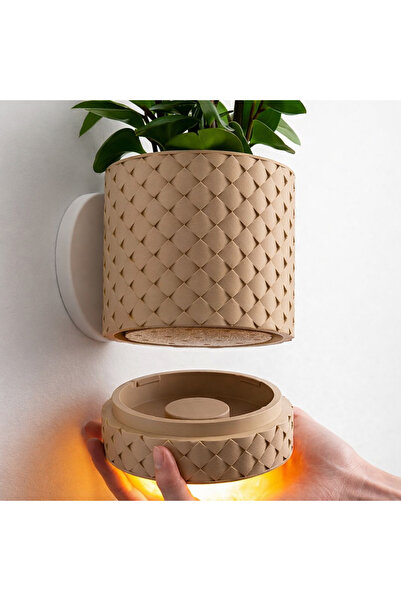 Onyx Duvara Monte LED Işıklı Dekoratif Saksı – Modern Tasarım, Ortam Aydınlat...