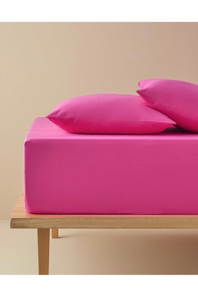calinahome Candy Pink 100% Cotton Fitted Sheet