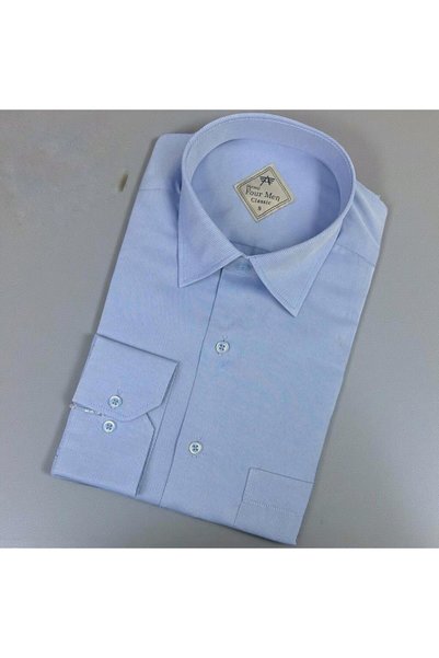 GÖMLEK GALERİSİ Classic Wide Cut Straight Oxford Long Sleeve Men's Shirt