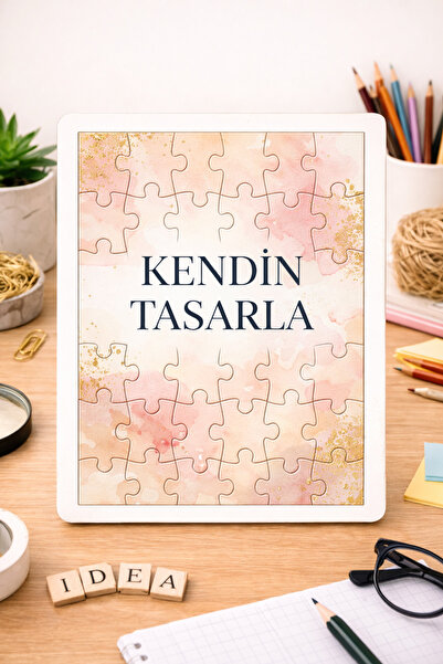 cekud tasarım baskı Kendin Tasarla Ahşap Puzzle – 35 Parça | Kişiye Özel Foto...