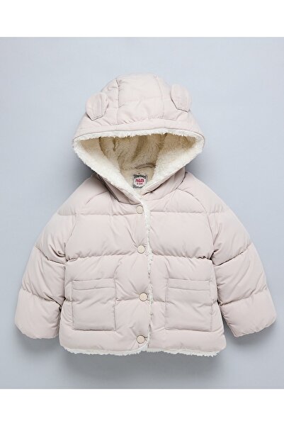 R&B Quilted Hooded Jacket With Button Closure