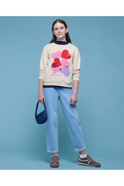 R&B Printed Sweatshirt With Crew Neck And Long Sleeves