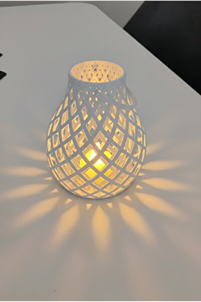 hediyesepetinde Ambiyans Işıklı Dekoratif Fener Mumluk 10 x 10– (Led Mum Dahi...