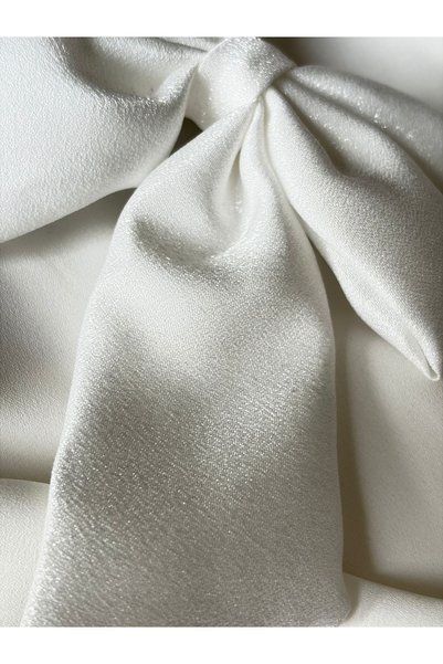 günceltakı White Color Tok Fabric Bow Buckle