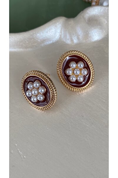 SELUVİA أقراط بوهيمية متدلية للنساء بلون خمري مع لؤلؤ عتيق |   تصميم أنيق وأص...