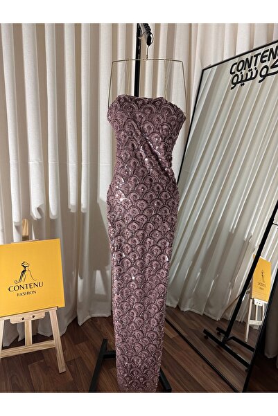 CONTENU فستان سهرة توب مطرز