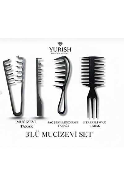 YURISH Čudesni set od 3 četkica za oblikovanje kose za sve tipove kose