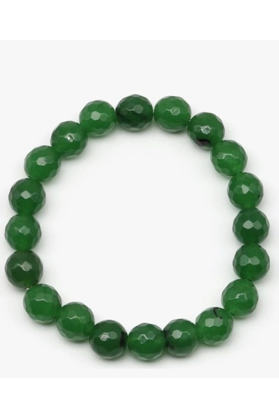 Taşmir سوار من حجر اليشم الطبيعي التايواني مقاس 10 مم بقطع دائري مصقول