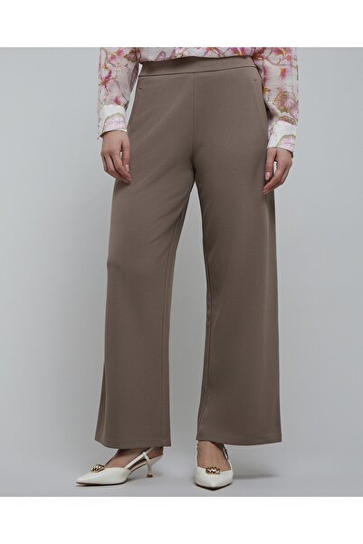 R&B بنطال أرجل واسعة بنسيج مميز وخصر مطاطي