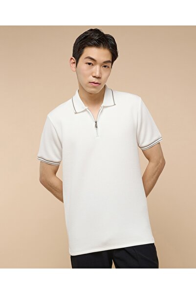 R&B Textured Polo T-Shirt With Short Sleeves