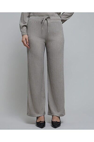 R&B أرجل واسعة محكم النقش مع خصر برباط