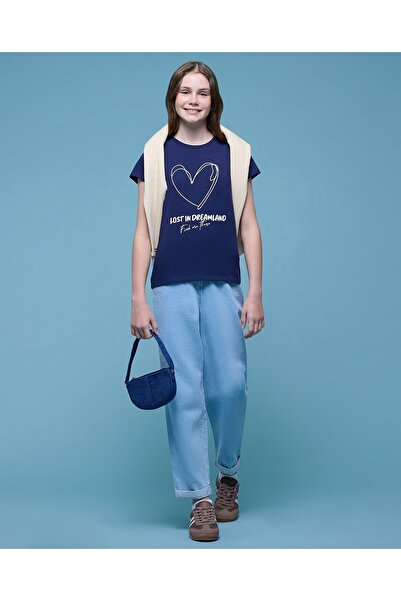 R&B تي شيرت مطبوع برقبة دائرية وأكمام قصيرة