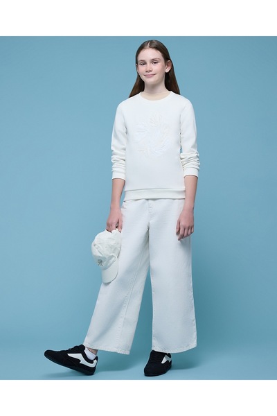 R&B Solid Sweatshirt With Crew Neck And Long Sleeves