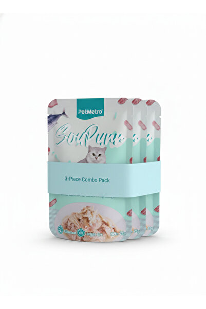 PetMetro طعام القطط SoupPurr Tuna + Shirasu – (75 غرام * عبوة من 3 قطع)