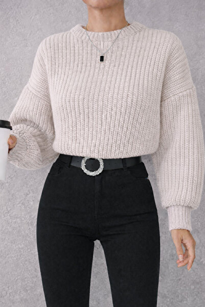 SÇLK TEKSTİL BALLOON SLEEVE WOMEN'S SWEATER