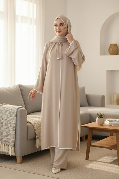 BYM Asil tunik pantolon şal umre takımı