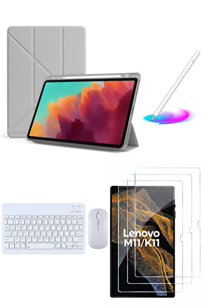 Covpor Lenovo Tab M11-SET /tab K11 11inç 2024 Kılıf Kalem Bölmeli Kılıf+Klavy...