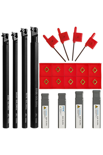Choice1 مجموعة من 4 قطع S06K/S07K/S08K/S10K-SCLCR06 حامل أدوات خراطة قضيب الت...