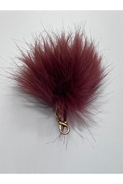 karantuhafiye Γούνινο πομπόν / Κρεμαστό πομπόν / μπορντό