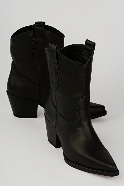 Mubiano Collection Cizme de cowboy din piele naturală pentru femei, cu toc sc...