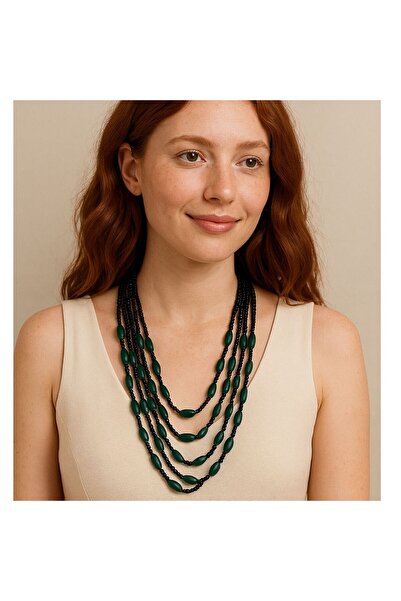 ByLily Black Green Necklace